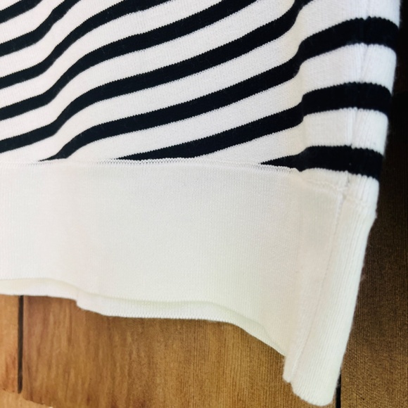 Gracia Asymmetrical Striped Boat Neck Embroidered Trim Sweater Size: Large. - Picture 15 of 16